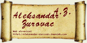 Aleksandar Zurovac vizit kartica